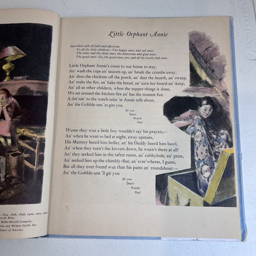 Vintage POEMS of Chilhood James Whitcomb Riley Childrens BOOK Everett Shinn 1943 - Picture 16 of 16